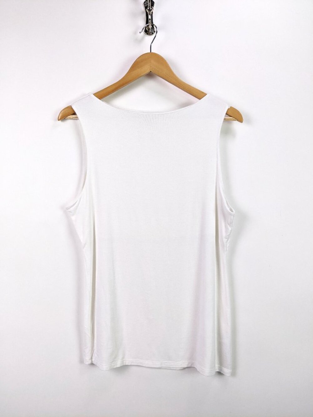 Topshop Womens Round Neck Sleeveless Viscose Blend White Tank Top Size 12